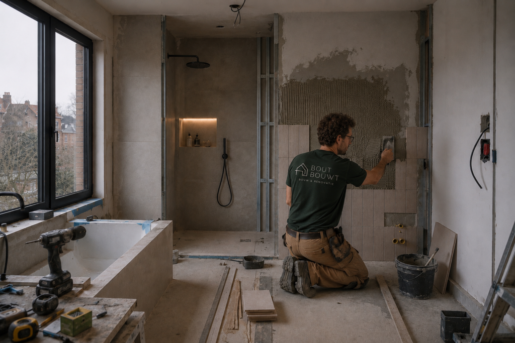 Design badkamer renovatie in Haarlem met luxe afwerking en moderne inloopdouche